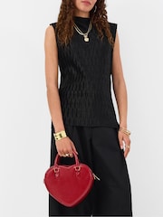 Accessorize Red Patent Faux Leather Heart Cross-Body Bag - Image 1 of 3