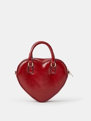 Accessorize Red Patent Faux Leather Heart Cross-Body Bag - Image 2 of 3