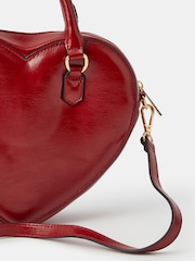 Accessorize Red Patent Faux Leather Heart Cross-Body Bag - Image 3 of 3