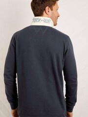 Weird Fish Blue Fulshaw Organic Long Sleeve Rugby Shirt - Image 2 of 7