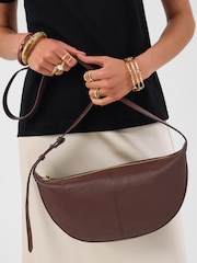 Accessorize Brown Leather Sling Crossbody Bag - Image 1 of 3