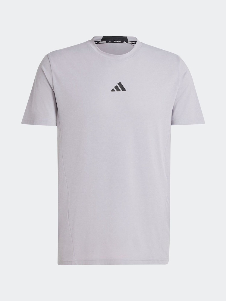 adidas Grey Designed for Training Workout T-Shirt - Image 7 of 7