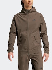 adidas Brown Designed for Training COLD.RDY Full-Zip Hoodie - Image 4 of 7