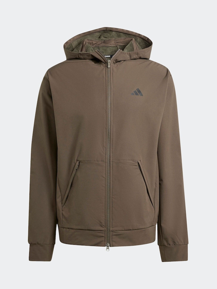 adidas Brown Designed for Training COLD.RDY Full-Zip Hoodie - Image 7 of 7