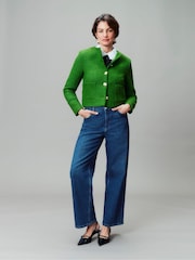 Monsoon Green Maya Tweed Crop Jacket - Image 1 of 6