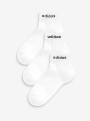 adidas White Adult Half-Cushioned Ankle Socks 3 Pairs - Image 1 of 5