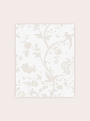 Laura Ashley White Oriental Garden Pearlescent A4 Wallpaper Sample - Image 2 of 2