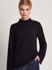 Monsoon Zola Zip Neck Jumper - Image 1 of 5