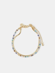 Accessorize צמיד שורות בציפוי 14 קרט עם חרוזים - תמונה 1 מתוך 3