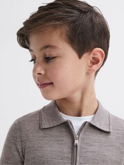 Reiss Woodsmoke Robertson 9-14 yrs Slim Fit Merino Wool Polo Shirt - Image 2 of 6
