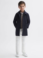 Reiss Woodsmoke Robertson 9-14 yrs Slim Fit Merino Wool Polo Shirt - Image 4 of 6