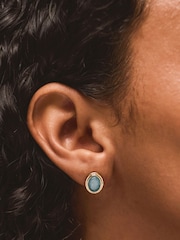 أقراط مسمار من الكوارتز مطليّة بالذهب عيار 14 قيراط من Accessorize - Image 1 of 3