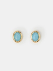 أقراط مسمار من الكوارتز مطليّة بالذهب عيار 14 قيراط من Accessorize - Image 2 of 3