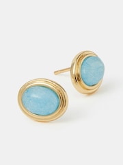 أقراط مسمار من الكوارتز مطليّة بالذهب عيار 14 قيراط من Accessorize - Image 3 of 3