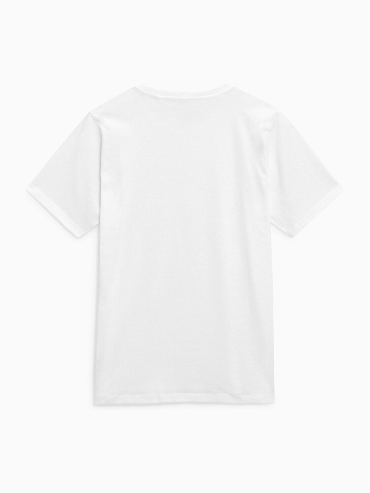 White Regular Fit Essential Crew Neck Cotton T-Shirt - Image 3 of 3