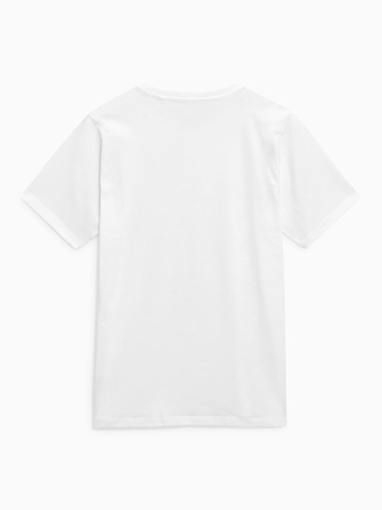 Weiß - Reguläre Passform - Essential Rundhals-T-Shirt aus Baumwolle - Bild 6 von 6