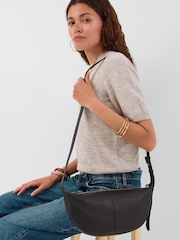 Accessorize Black Leather Sling Crossbody Bag - Image 1 of 3