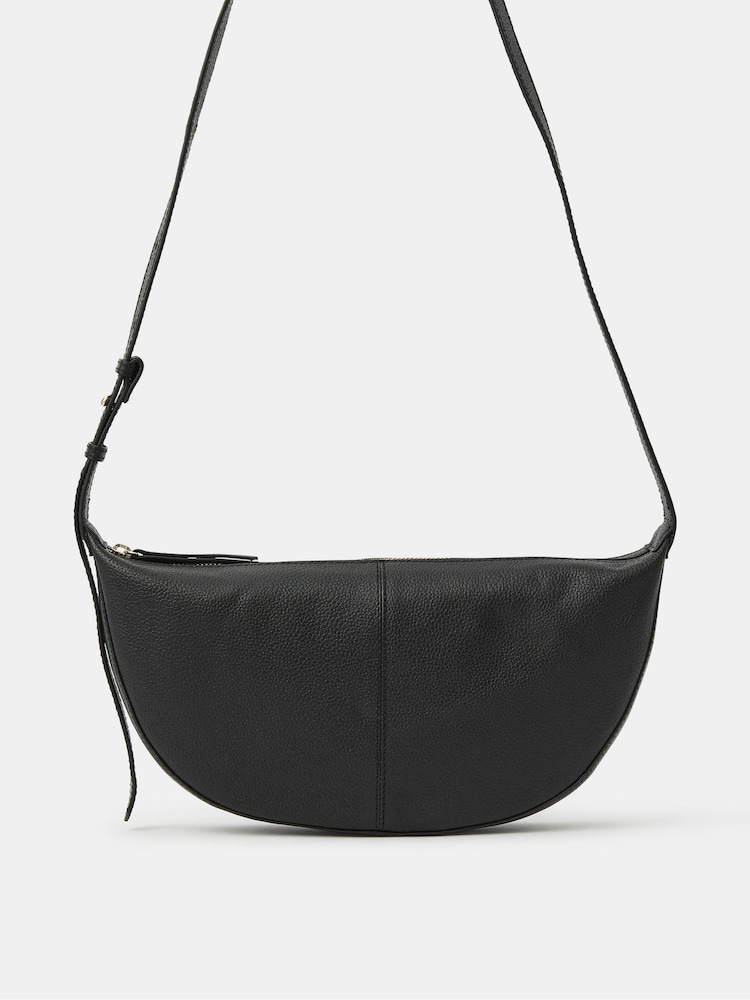 Accessorize Black Leather Sling Crossbody Bag - Image 2 of 3 Accessorize Black Leather Sling Crossbody Bag - Image 2 of 3