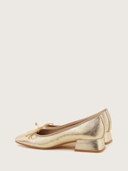 Monsoon Gold Squared-Toe Block Heels - Image 2 of 3