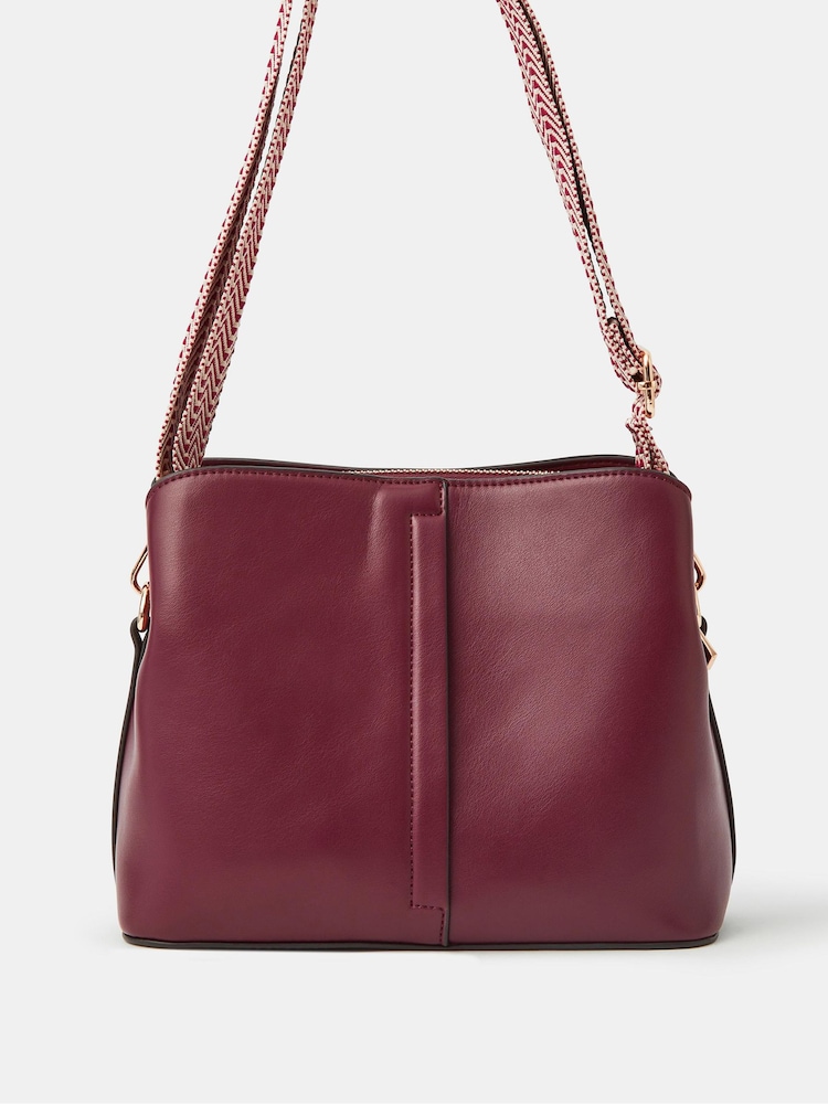 Vermelho - Bolsa transversal com alça de tecido Accessorize - Imagem 2 de 3
