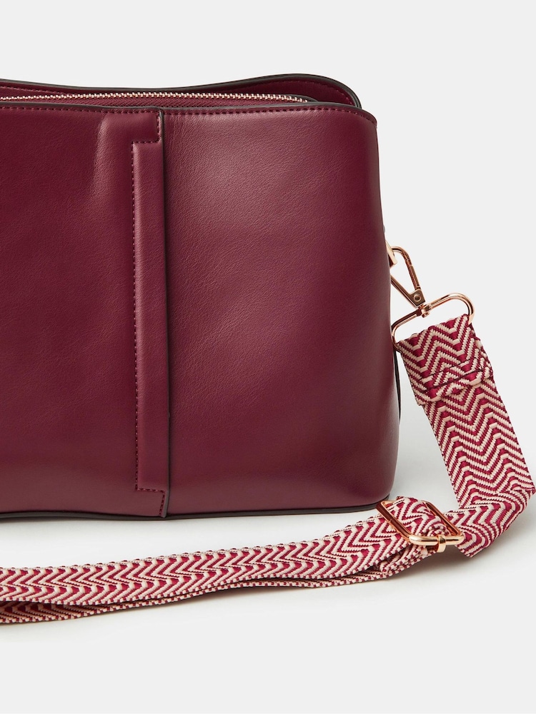 Vermelho - Bolsa transversal com alça de tecido Accessorize - Imagem 3 de 3