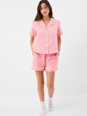 Accessorize Pink Crinkle Cotton Short Pyjamas Set - Image 1 of 3