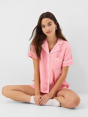 Accessorize Pink Crinkle Cotton Short Pyjamas Set - Image 2 of 3