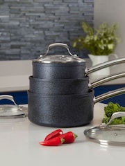 Tower 3 Piece Grey TruStone Pan Set - Image 1 of 8