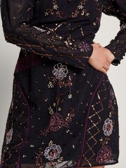 Monsoon Black Embellished Ariah Tunic Dress - Image 3 of 4