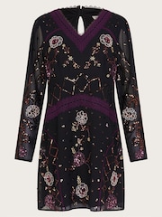 Monsoon Black Embellished Ariah Tunic Dress - Image 4 of 4