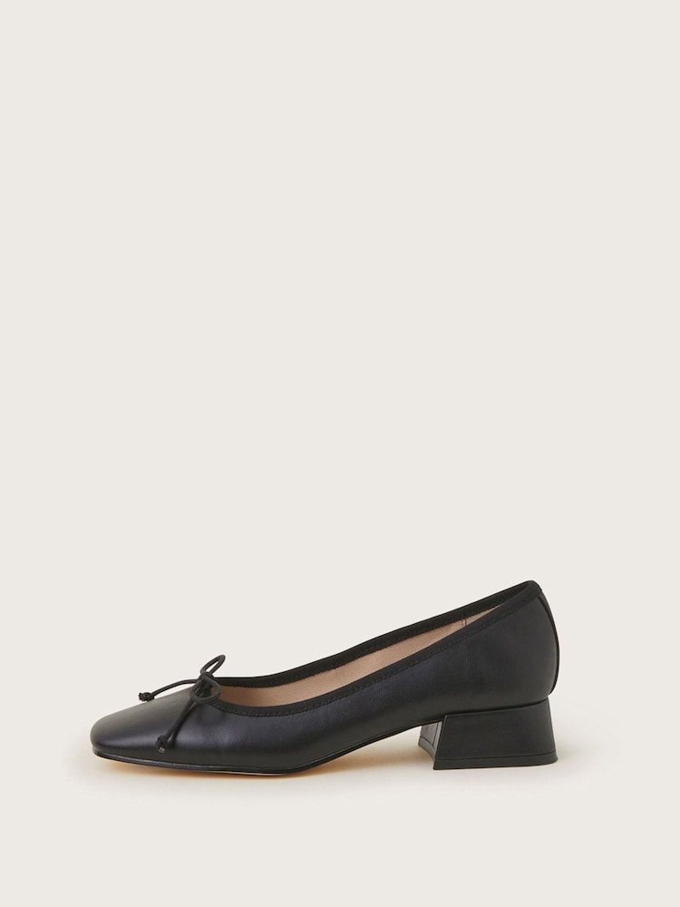 Monsoon Black Squared-Toe Block Heels - Image 2 of 3 Monsoon Black Squared-Toe Block Heels - Image 2 of 3