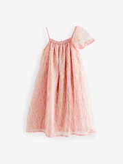 Pink Floral Sequin One Shoulder Party Dress (3-16yrs) - Image 6 of 8