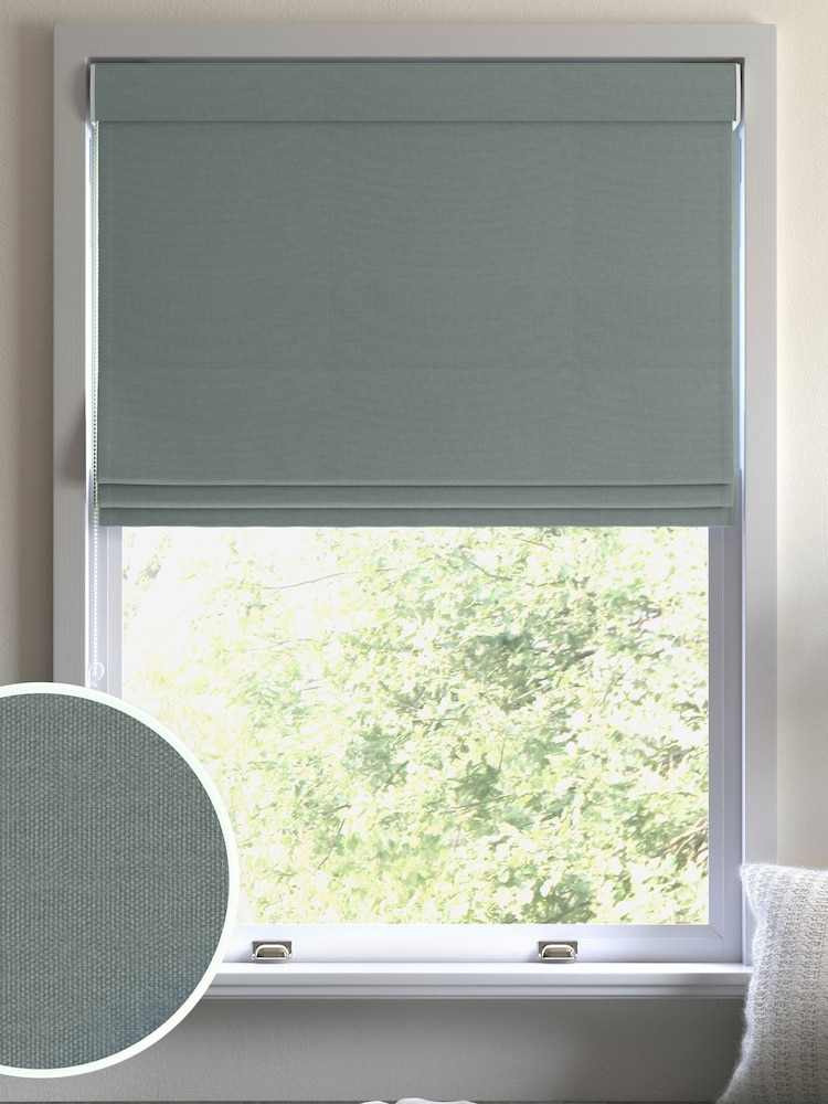Duck Egg Blue 100% Cotton Made To Measure Roman Blinds - Image 1 of 6