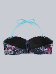 Animal Blue Docks Printed Tie Front Womens Bikini Top - Image 5 of 5