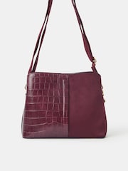 Accessorize Red Faux Croc Cross-Body Bag - Image 1 of 3