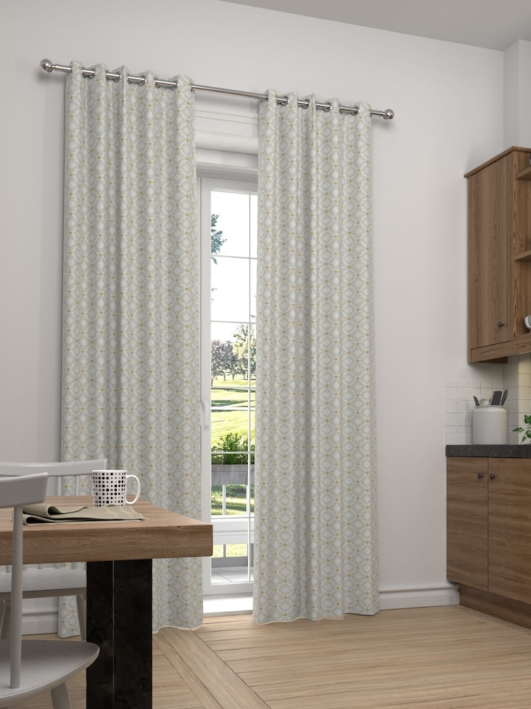 Natural/Grey Country Geo Made To Measure Curtains - Image 1 of 5