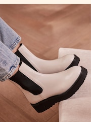 Mint Velvet Cream Kinsley Ankle Boots - Image 1 of 1