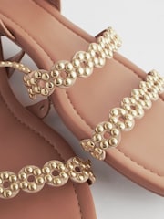 Tan Brown Regular/Wide Fit Forever Comfort® Studded Detail Sandals - Image 5 of 6