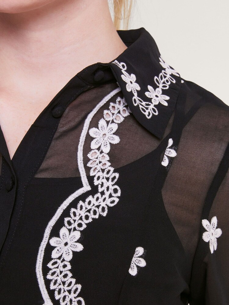Monsoon Black Embroidered Fiori Blouse - Image 2 of 5 Monsoon Black Embroidered Fiori Blouse - Image 2 of 5