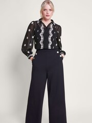 Monsoon Black Embroidered Fiori Blouse - Image 3 of 5