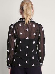 Monsoon Black Embroidered Fiori Blouse - Image 4 of 5