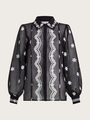 Monsoon Black Embroidered Fiori Blouse - Image 5 of 5