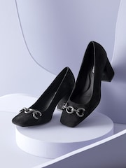 črna - Salonarji s kovinskim robom in oglatim sprednjim delom Forever Comfort® With Motionflex - Slika 3 iz 6