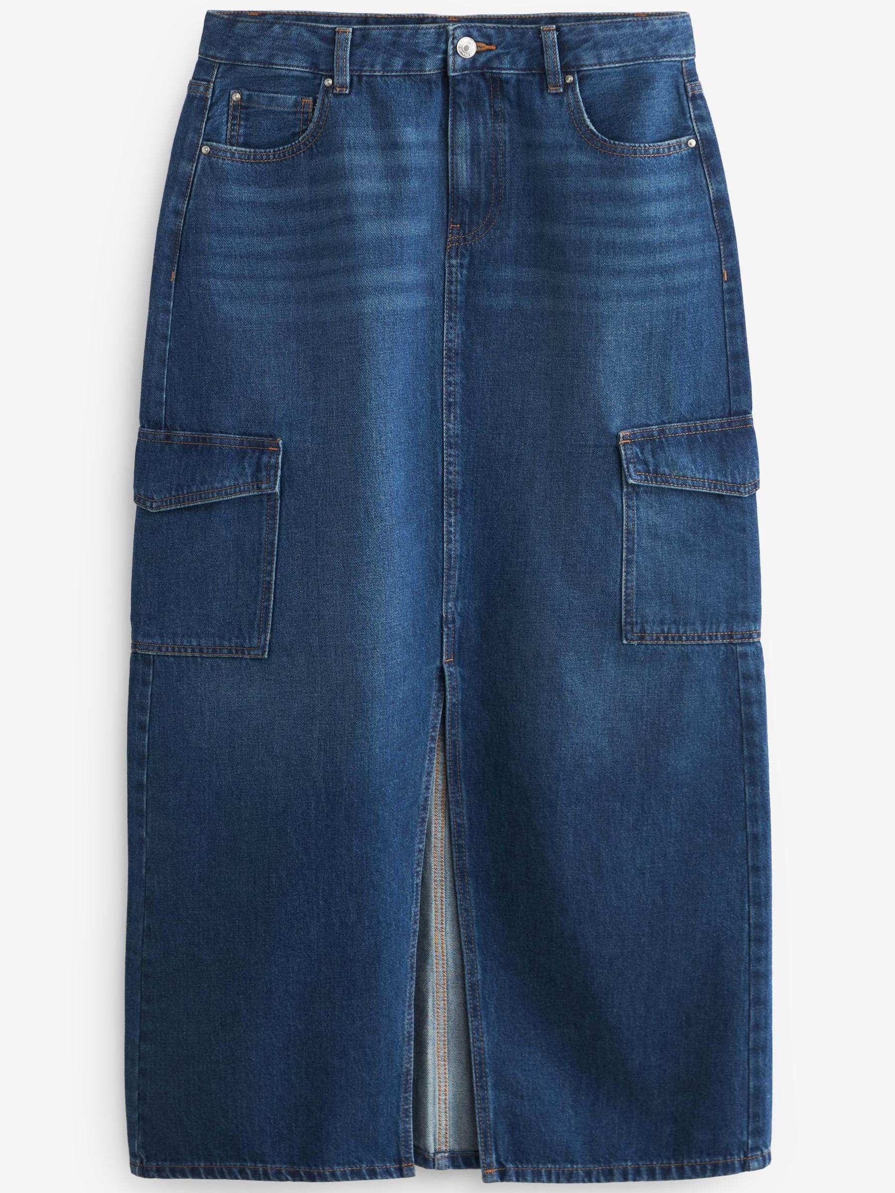 Buy Mid Blue Cargo Denim Maxi Skirt from Next Denmark