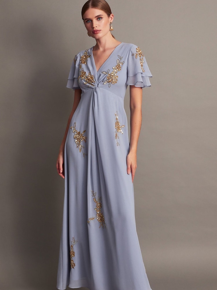 Monsoon Blue Kendra Embellished Maxi Dress - Image 2 of 6