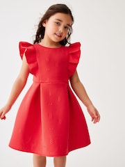 Baker by Ted Baker Embossed Frilled Scuba Dress - Image 1 of 10