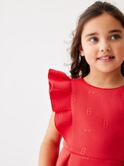 Baker by Ted Baker Embossed Frilled Scuba Dress - Image 4 of 10