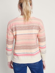 Monsoon Pink Fawn Fairisle Pattern Jumper - Image 2 of 5