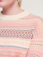 Monsoon Pink Fawn Fairisle Pattern Jumper - Image 4 of 5