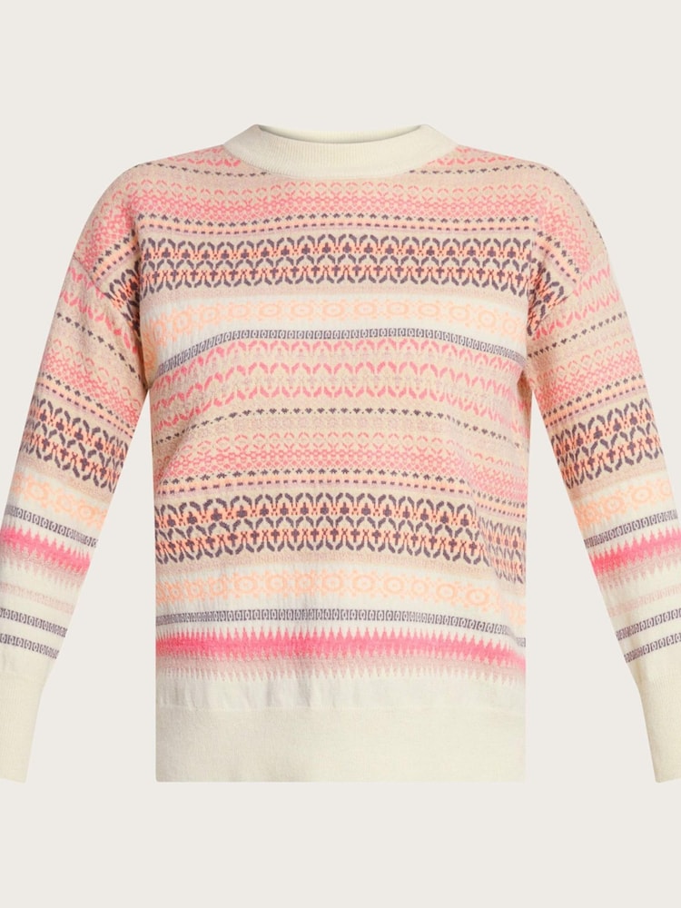 Monsoon Pink Fawn Fairisle Pattern Jumper - Image 5 of 5
